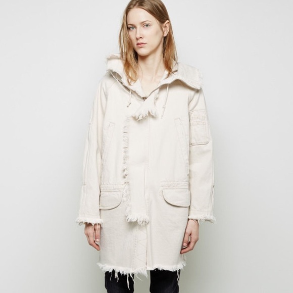 RARE R13 Selvedge Anorak Natural Frayed Denim Coat